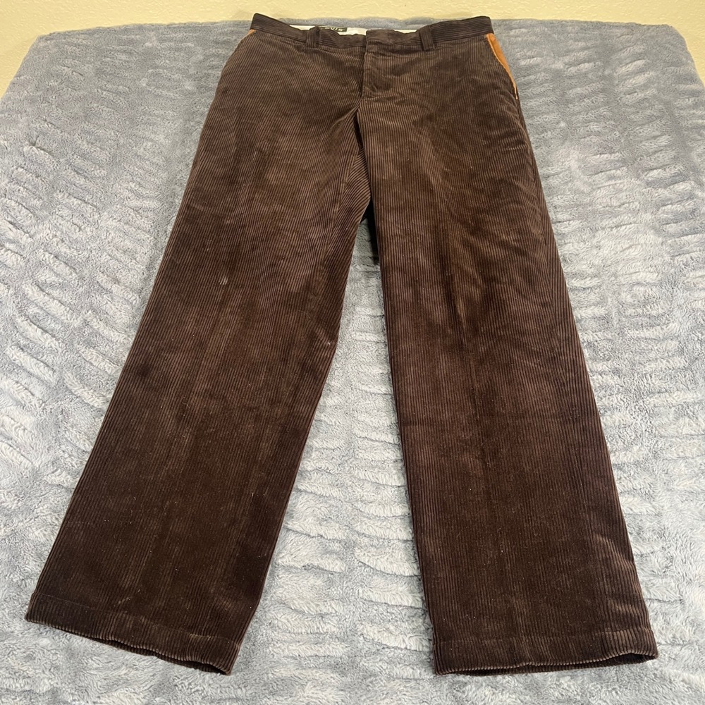 Orvis Brisbane Moss Corduroy Pants Mens 38 Brown Made in Portugal Straight Leg